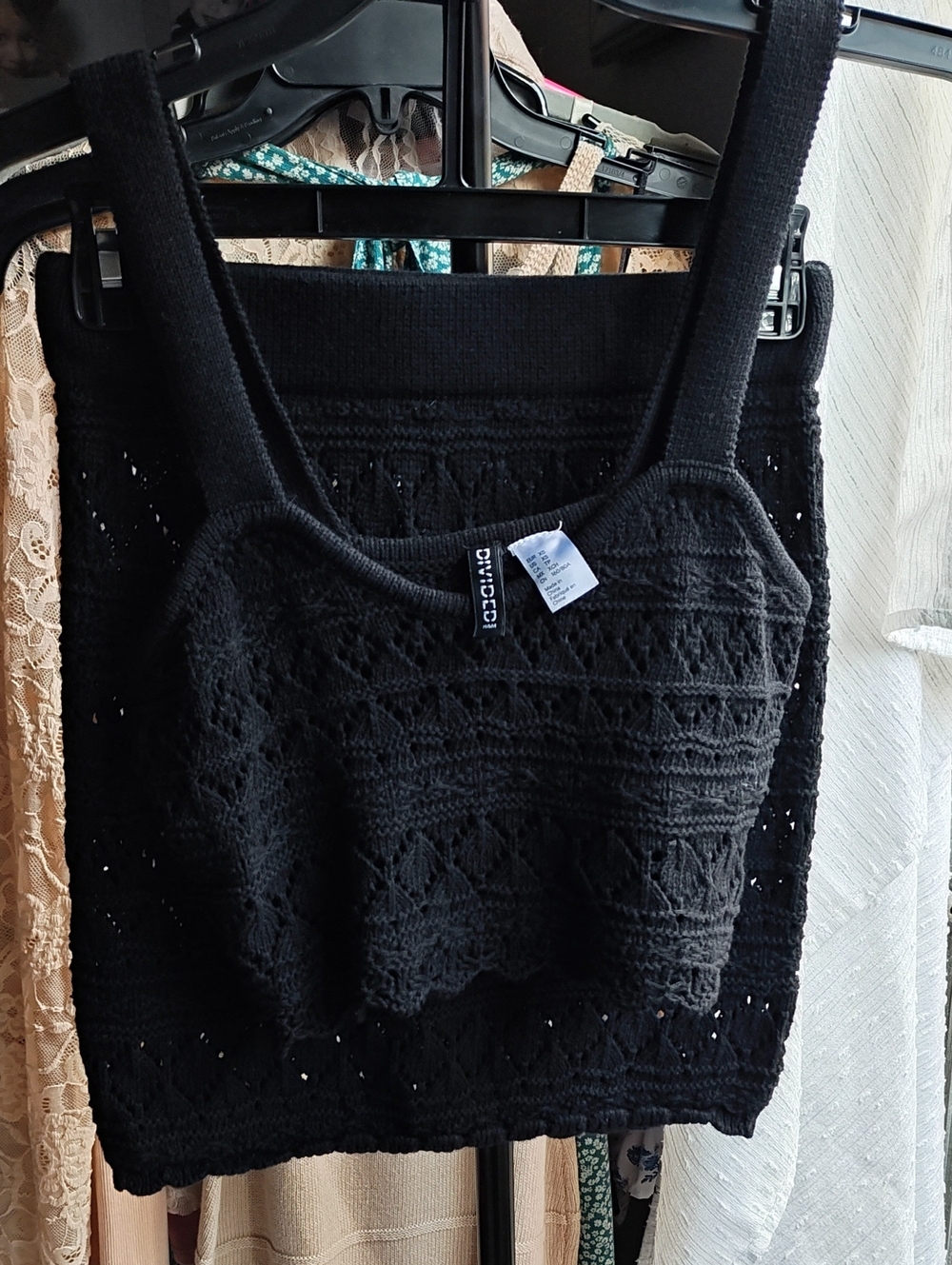 H&M Black Crochet Knit Tank Top - Women